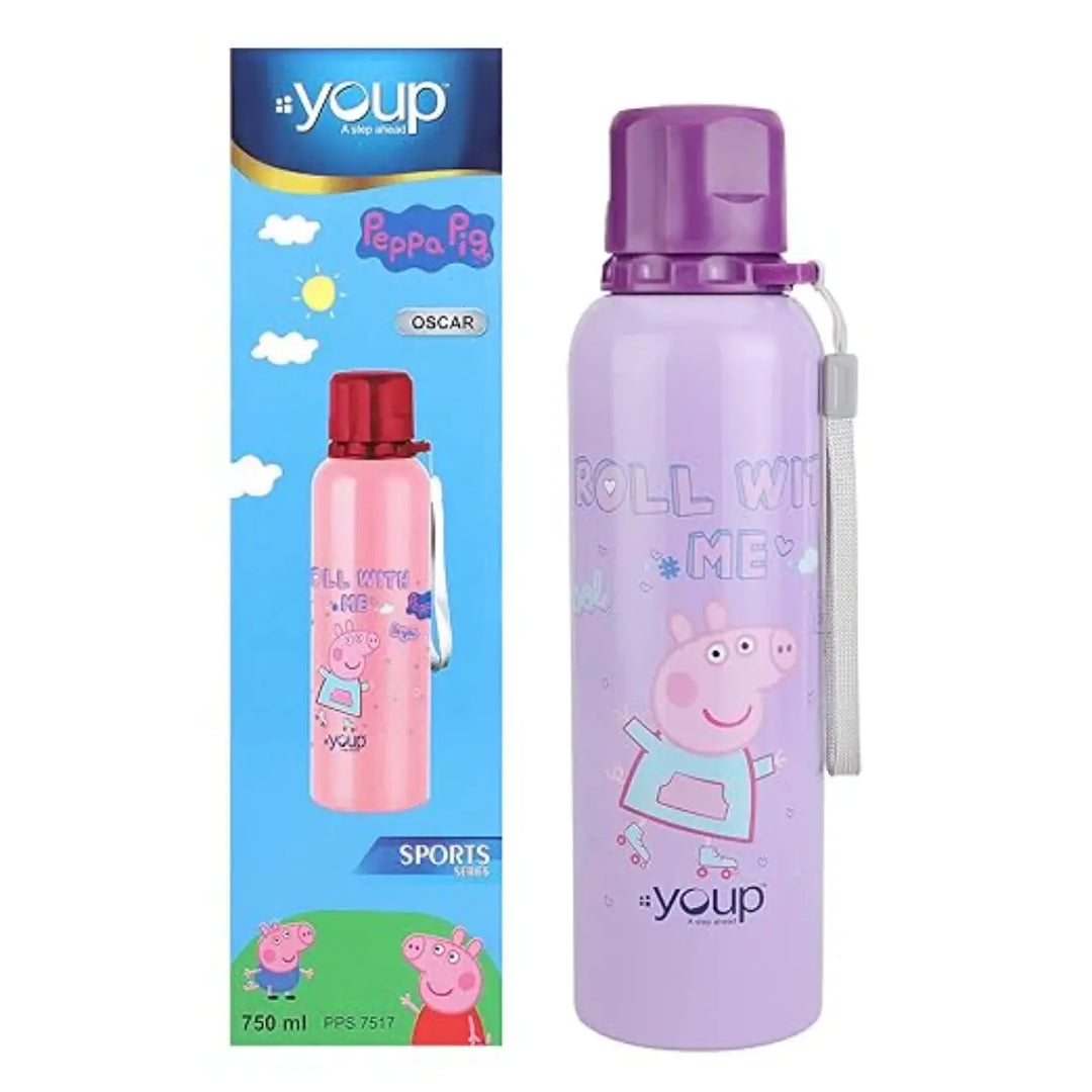 Peppa Pig Stainless Steel Bottle - Oscar (750 ml) - Purple