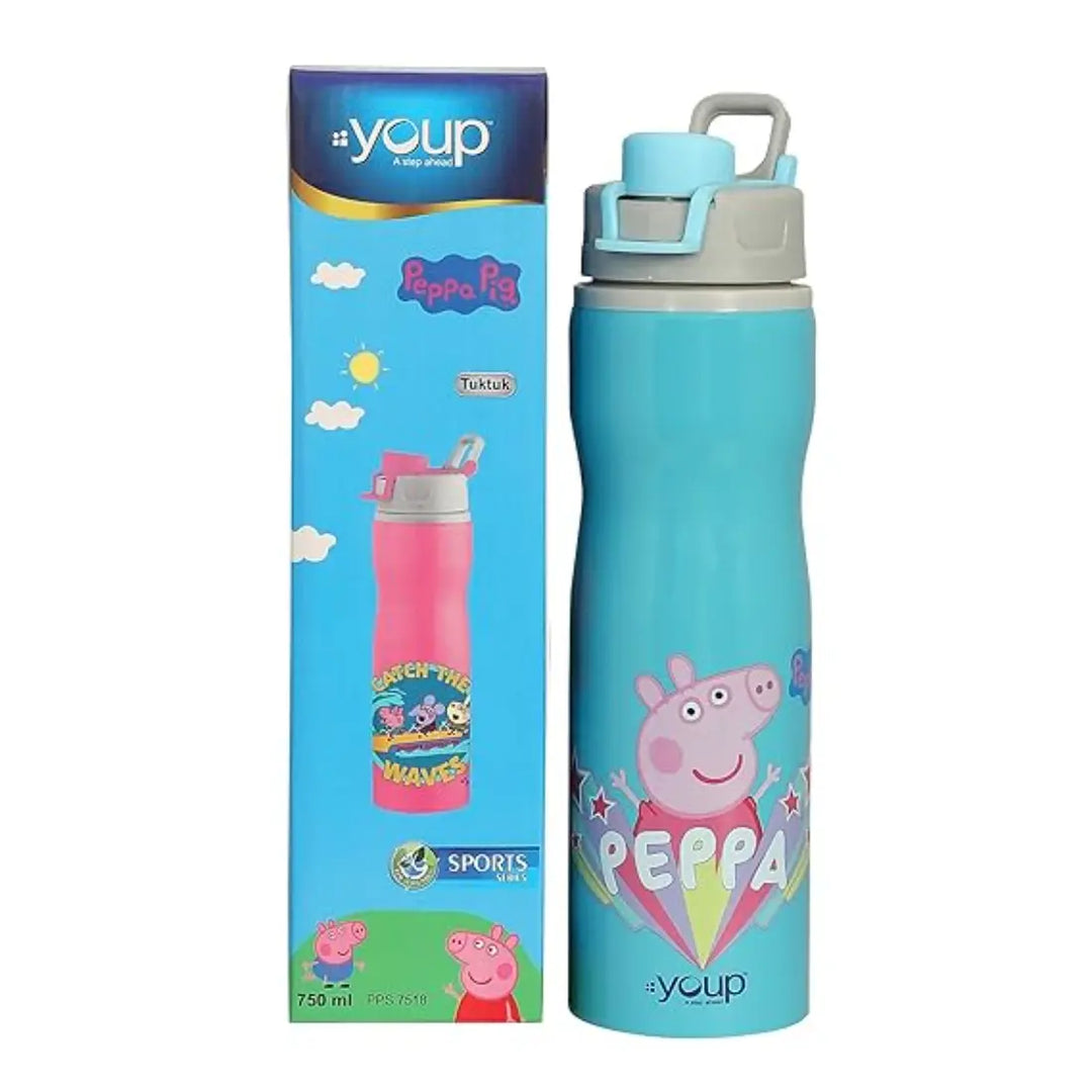 Peppa Pig Stainless Steel Bottle - Tuktuk (750 ml) - Blue