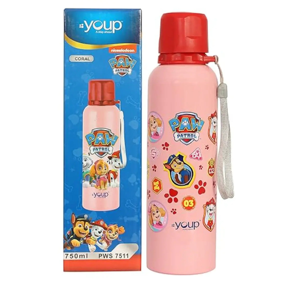 PAW Patrol Stainless Steel Bottle - Coral (750 ml) - Pink