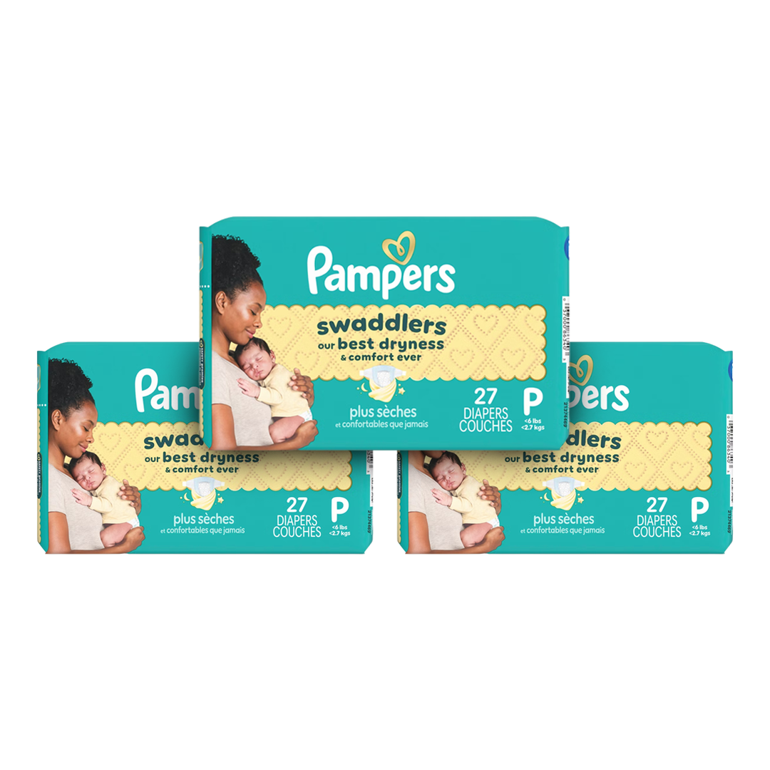 Pampers Swaddlers Taped Diapers Size P (27pcs) (<2.7KG)