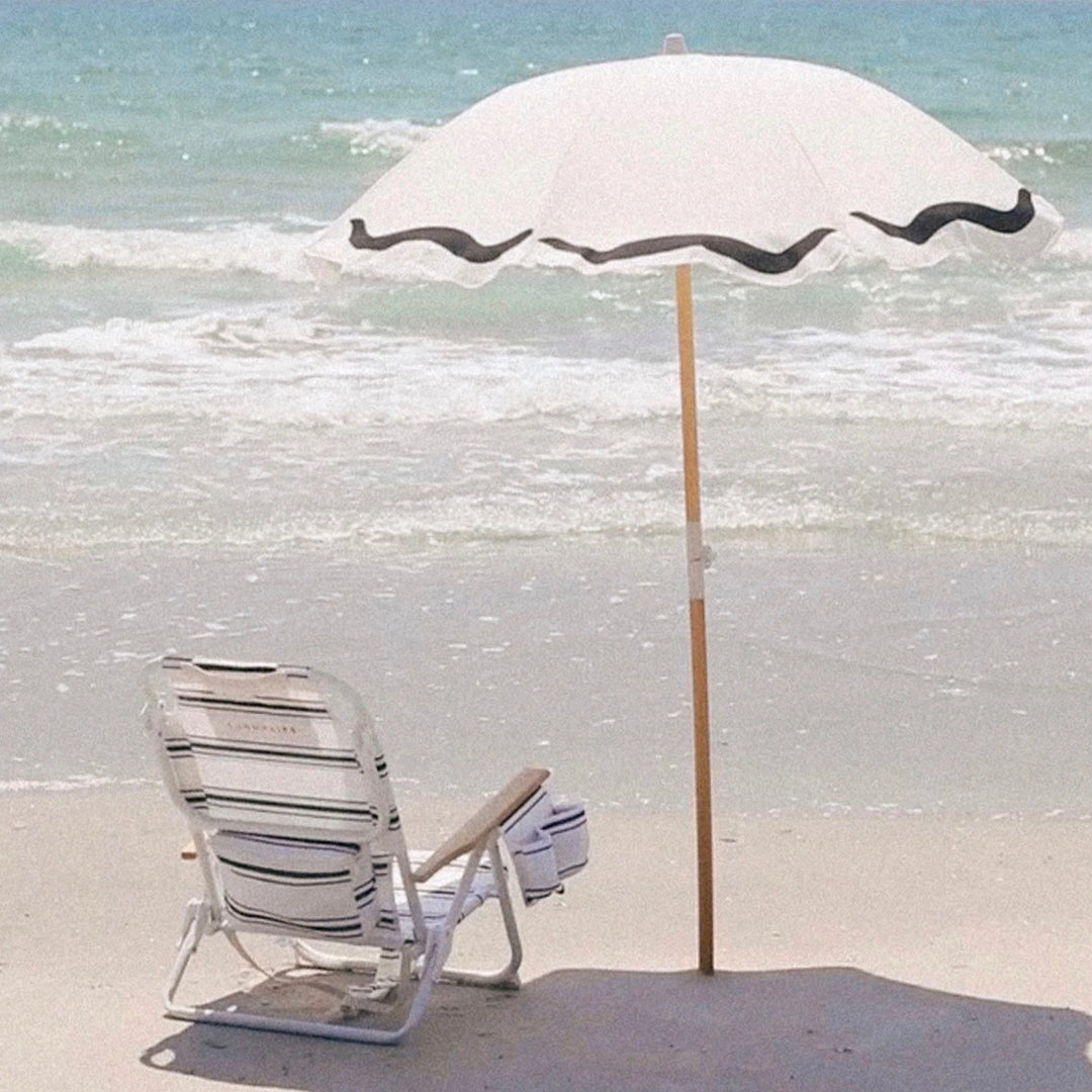 SUNNYLiFE Luxe Beach Umbrella - Casa Marbella Vintage Black