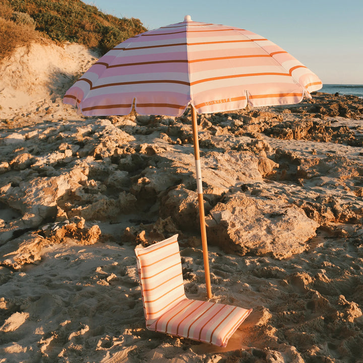 SUNNYLiFE Beach Umbrella - Summer Stripe Strawberry Sorbet