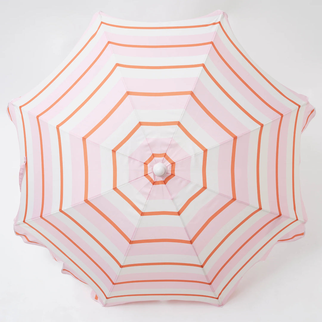 SUNNYLiFE Beach Umbrella - Summer Stripe Strawberry Sorbet