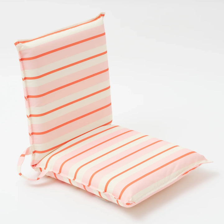 SUNNYLiFE Folding Seat - Summer Stripe Strawberry Sorbet