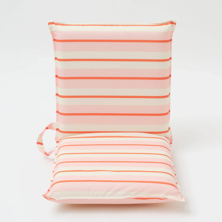 SUNNYLiFE Folding Seat - Summer Stripe Strawberry Sorbet