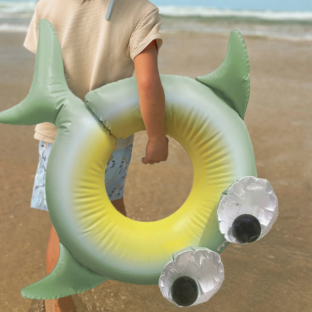 SUNNYLiFE Kiddy Pool Ring - Shark Tribe Khaki