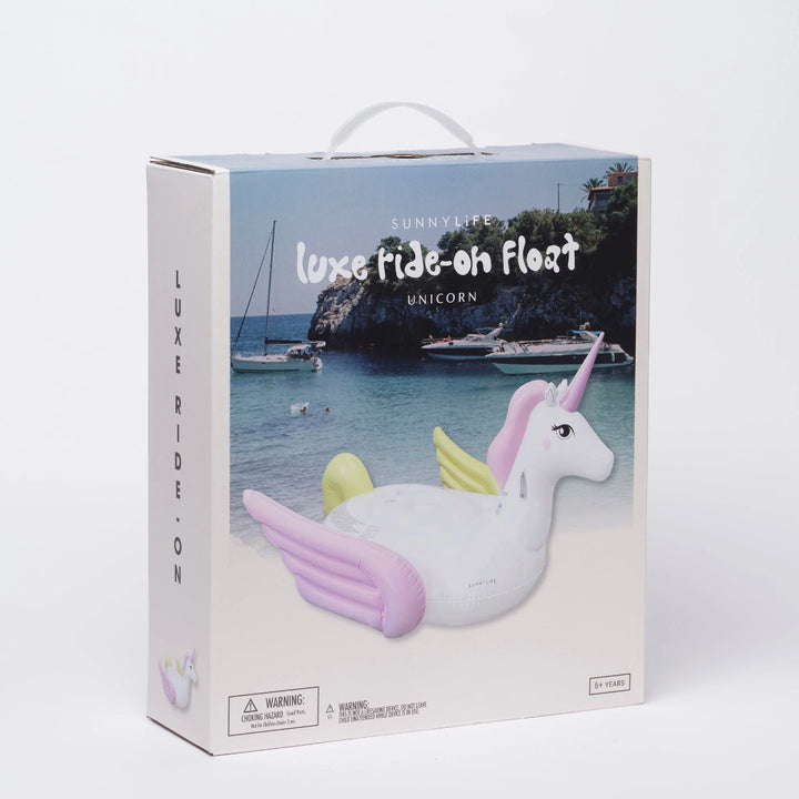 SUNNYLiFE Luxe Ride-On Float - Unicorn Pastel