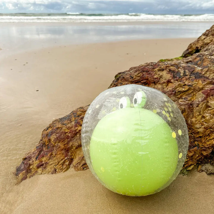 SUNNYLiFE 3D Inflatable Beach Ball - Cookie the Croc Light Khaki