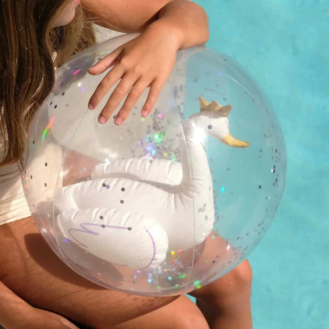 SUNNYLiFE 3D Inflatable Beach Ball - Princess Swan Multi