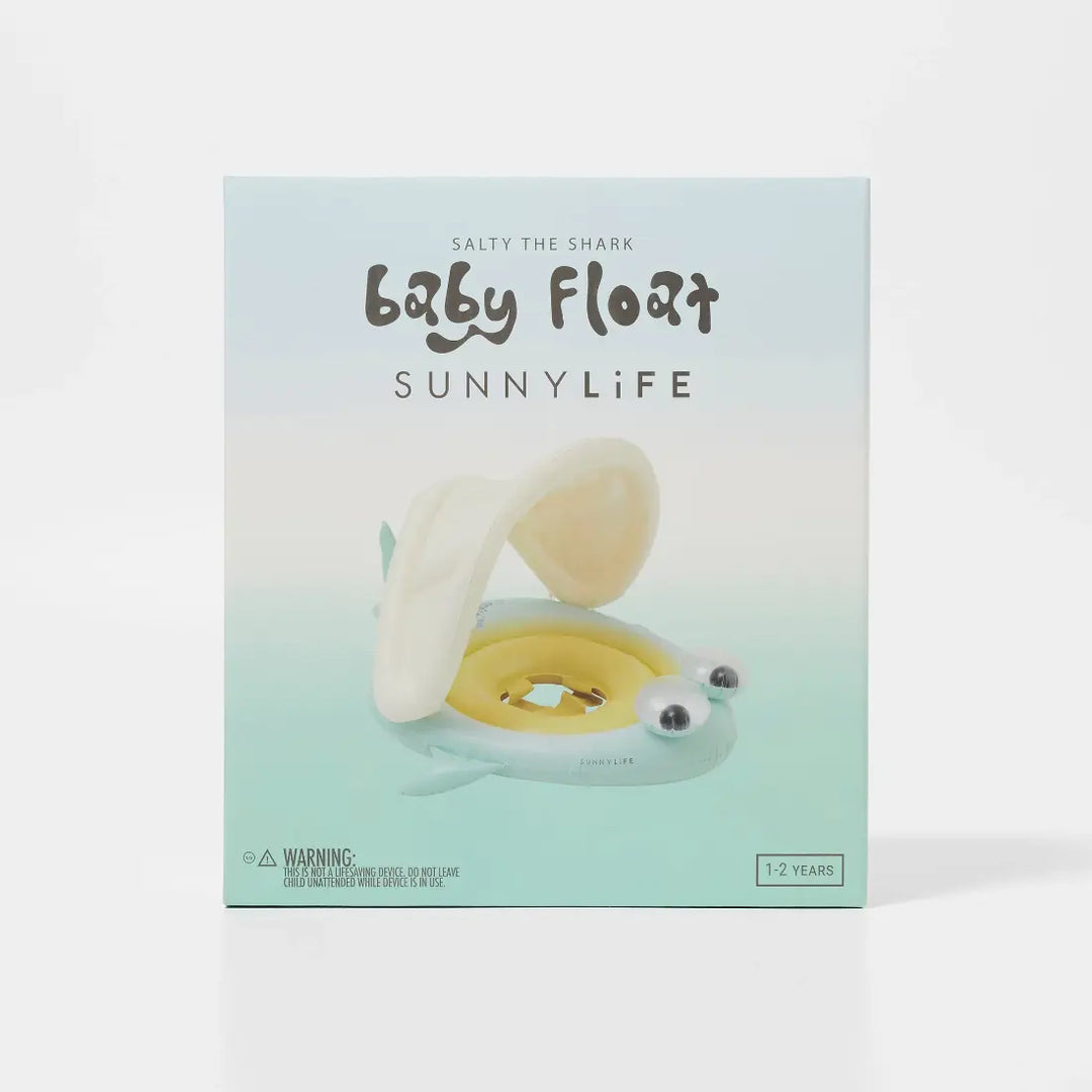 SUNNYLiFE Baby Float - Salty the Shark Blue-Lime