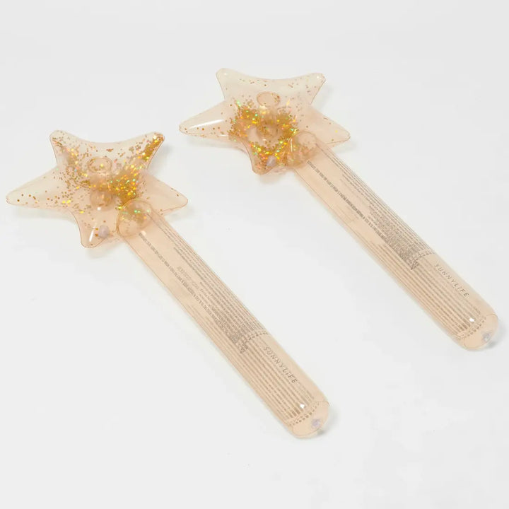 SUNNYLiFE Kids Inflatable Star Wand - Princess Swan Gold (Set of 2)