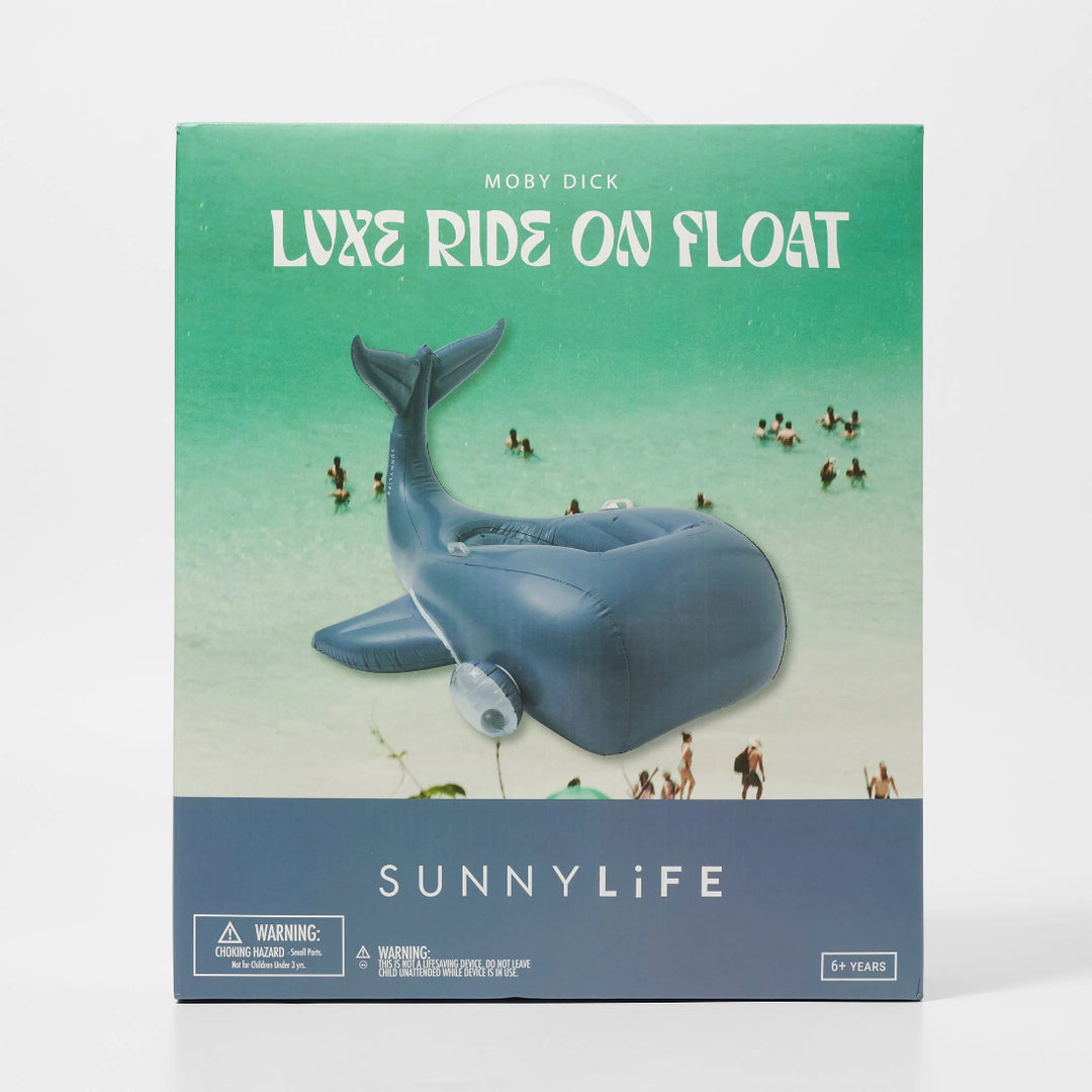 SUNNYLiFE Luxe Ride-On Float - Moby Dick Navy