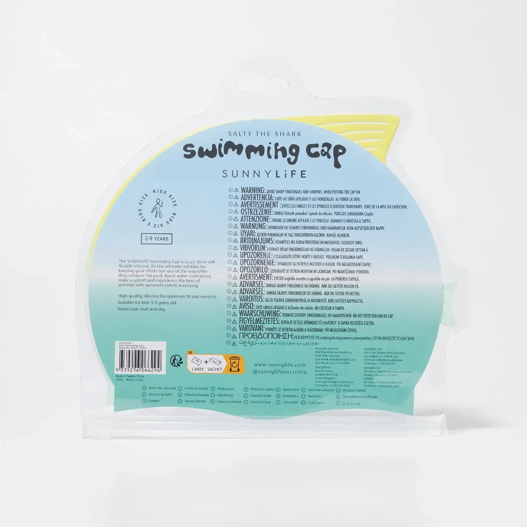 SUNNYLiFE Kids Swimming Cap - Salty the Shark Multi