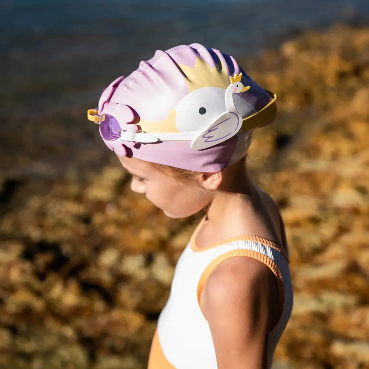 SUNNYLiFE Kids Swimming Cap - Princess Swan Multi