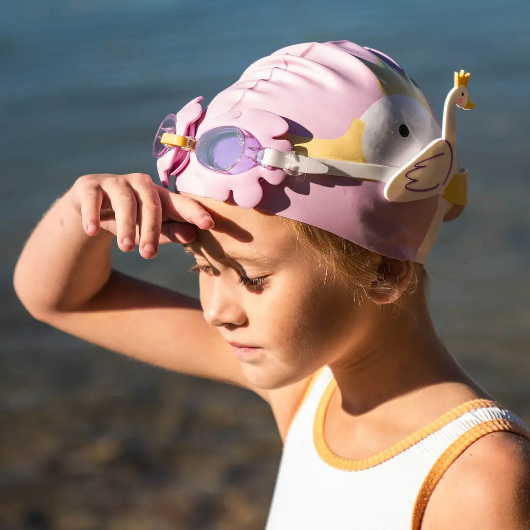 SUNNYLiFE Kids Swimming Cap - Princess Swan Multi