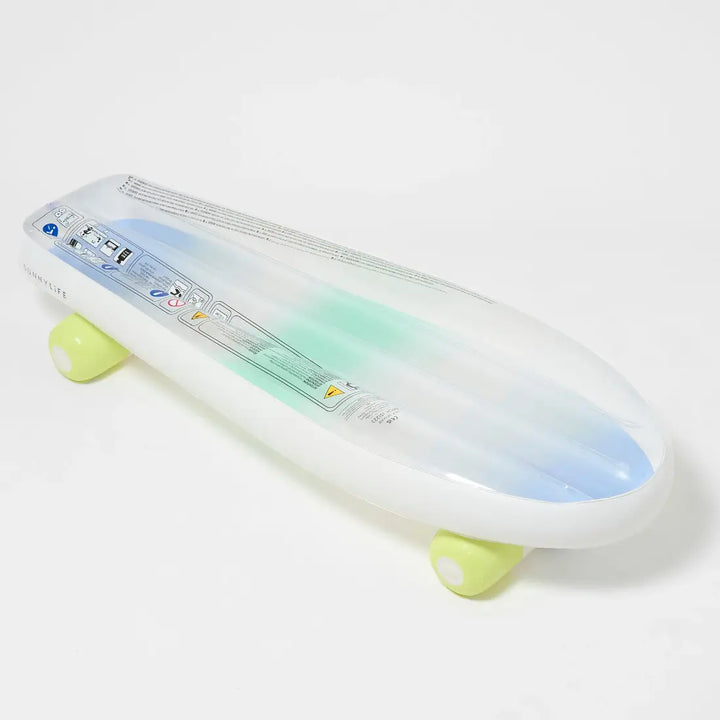 SUNNYLiFE Kids Skateboard Float - The Sea Kids Blue-Lime