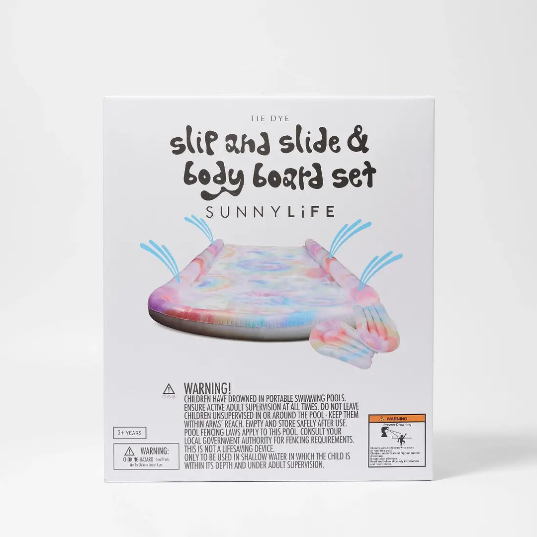 SUNNYLiFE Slip, Slide and Body Board Set - Tie Dye