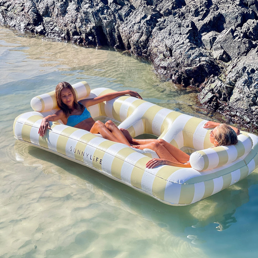 SUNNYLiFE Luxe Twin Hammock Float - Mango Bay Soft Mustard