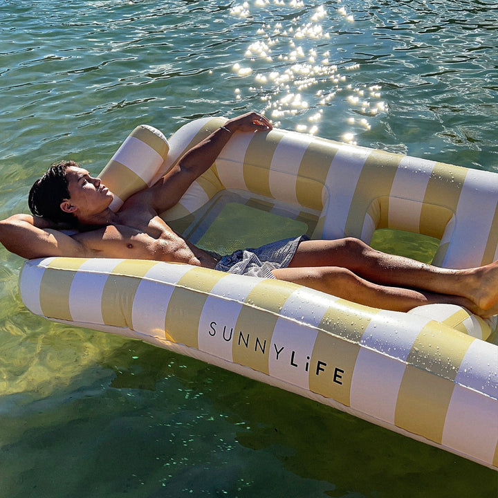 SUNNYLiFE Luxe Twin Hammock Float - Mango Bay Soft Mustard