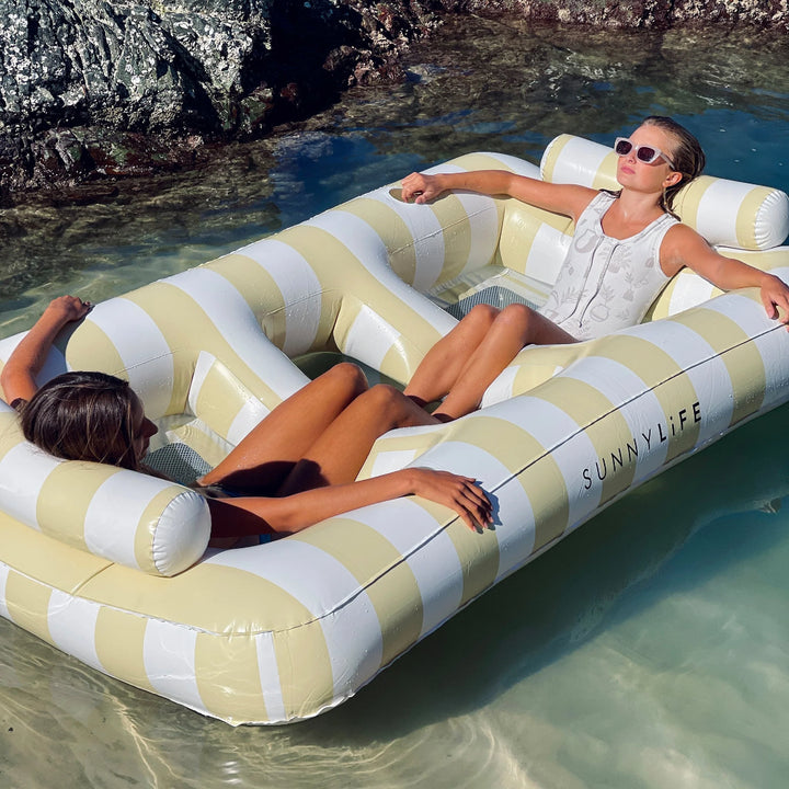 SUNNYLiFE Luxe Twin Hammock Float - Mango Bay Soft Mustard