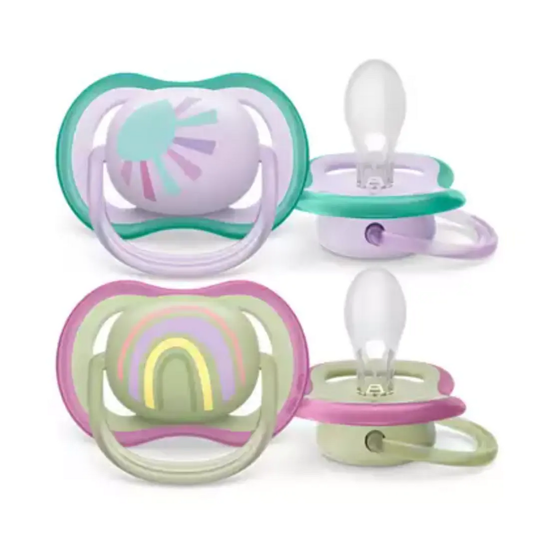 Philips Avent Ultra Air Soother (Green/Purple) (0-6m) (Twin Pack)