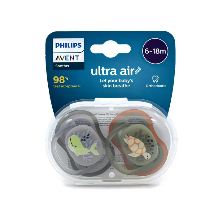 Philips Avent Ultra Air Soother (Turtle/Whale) (6-18m) (Twin Pack )