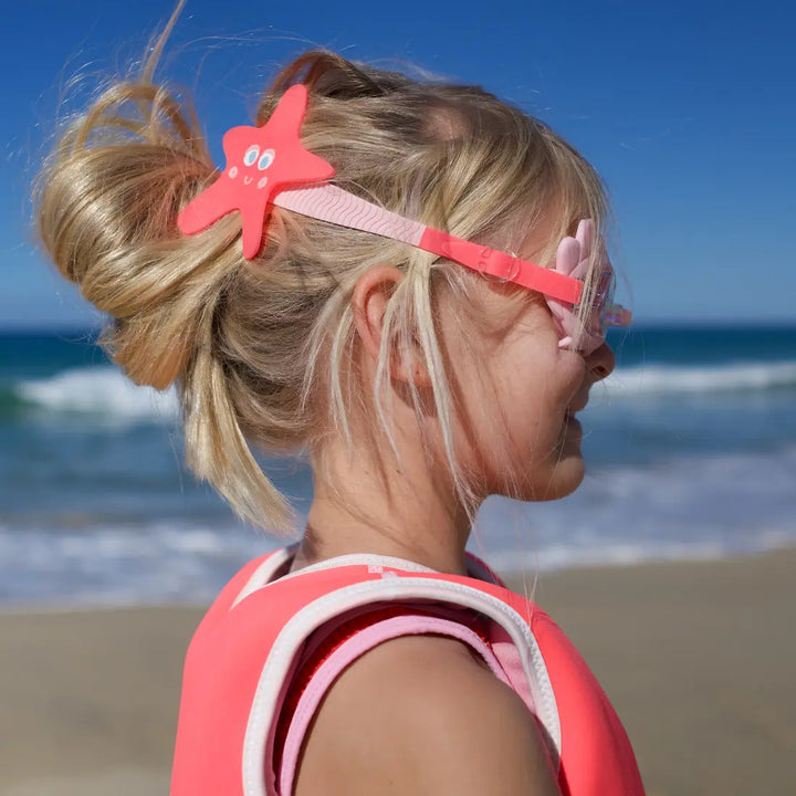 SUNNYLiFE Melody the Mermaid Mini Swim Goggles - Neon Strawberry