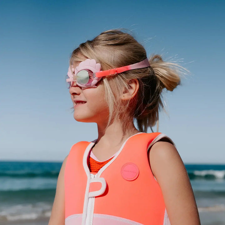 SUNNYLiFE Melody the Mermaid Mini Swim Goggles - Neon Strawberry