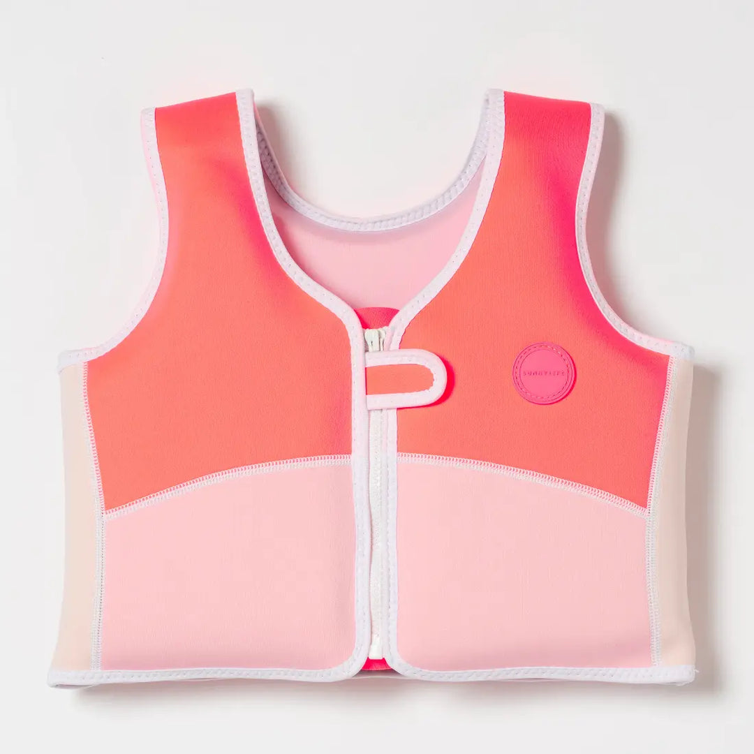 SUNNYLiFE Melody the Mermaid Swim Vest (3-6) - Neon Strawberry