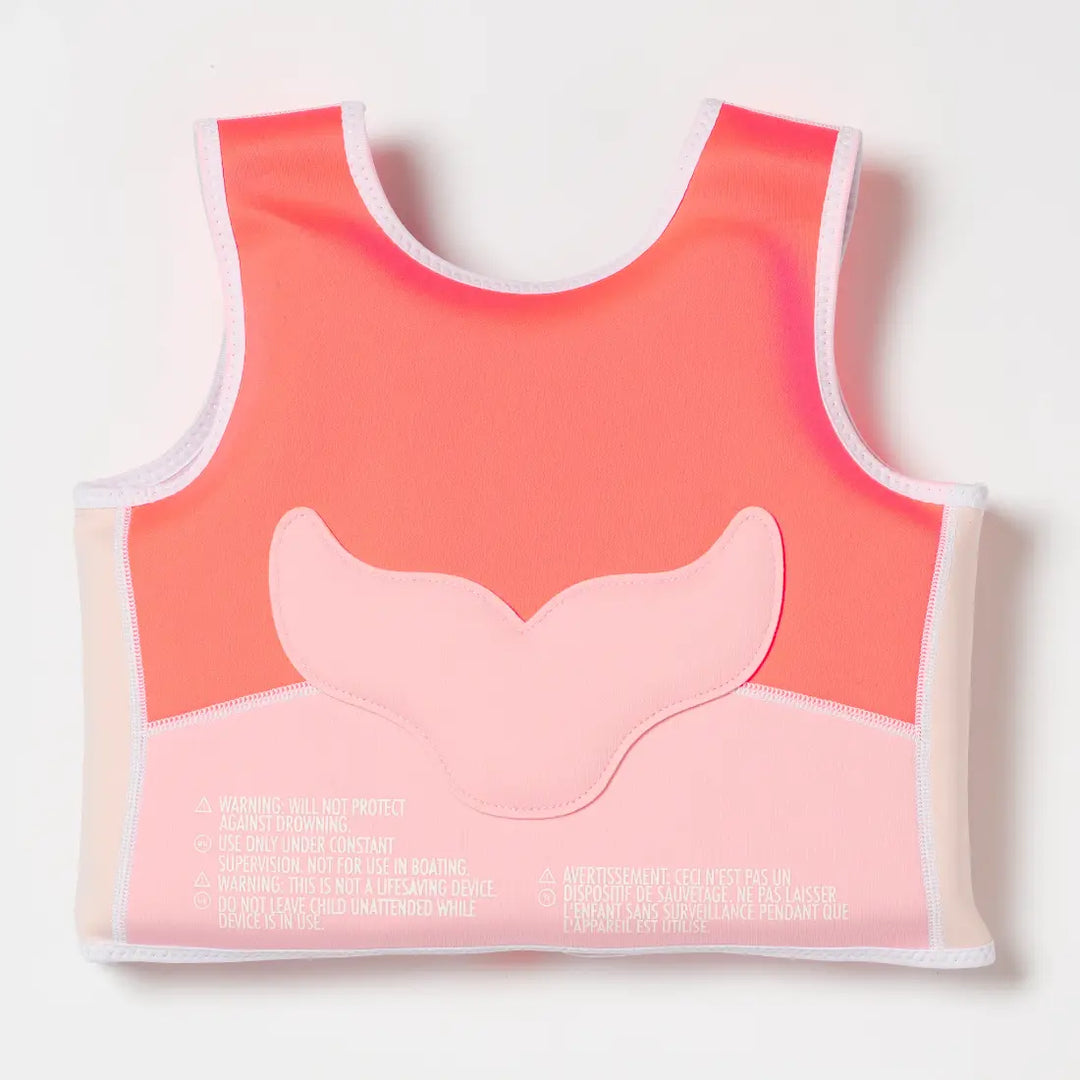 SUNNYLiFE Melody the Mermaid Swim Vest (3-6) - Neon Strawberry