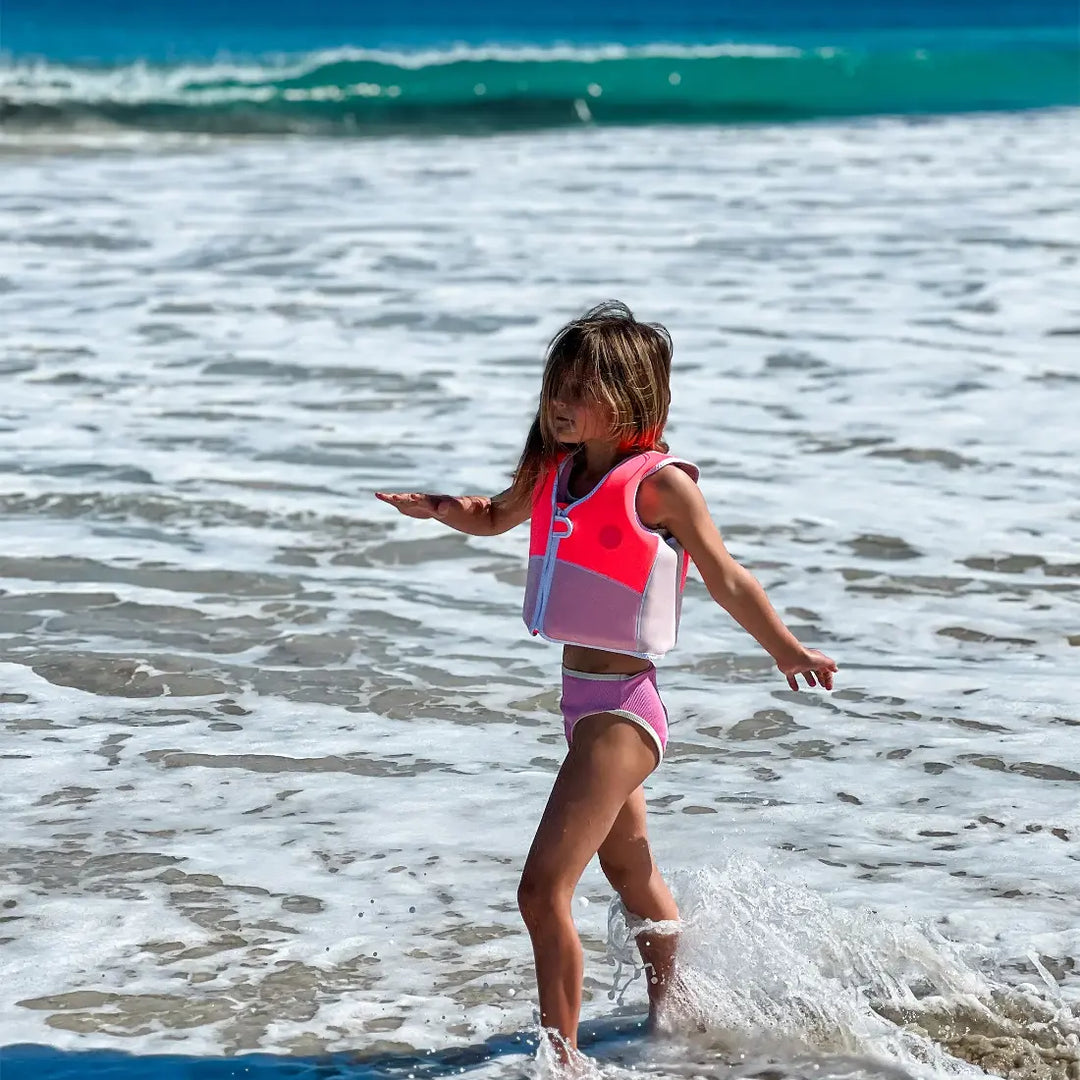 SUNNYLiFE Melody the Mermaid Swim Vest (3-6) - Neon Strawberry