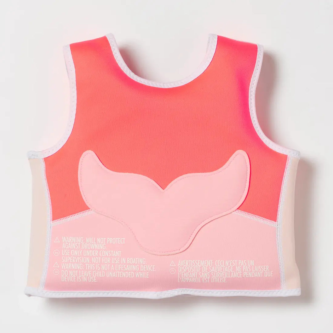 SUNNYLiFE Melody the Mermaid Swim Vest (1-2) - Neon Strawberry