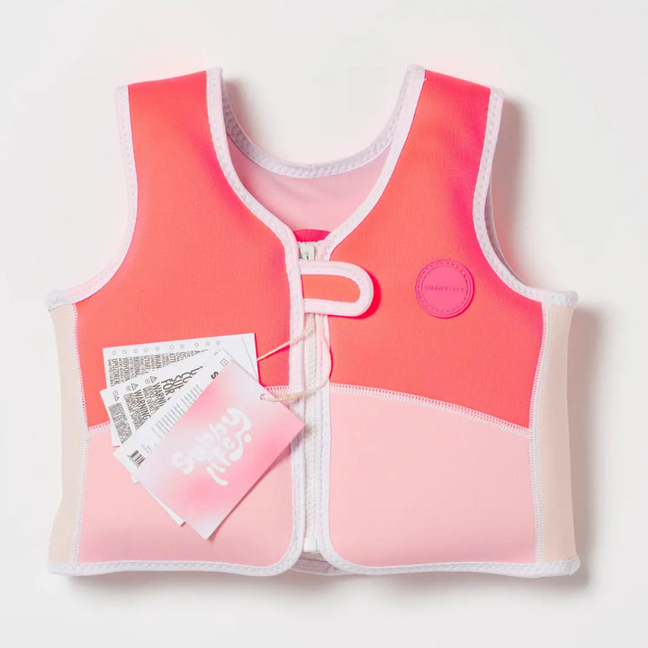 SUNNYLiFE Melody the Mermaid Swim Vest (1-2) - Neon Strawberry