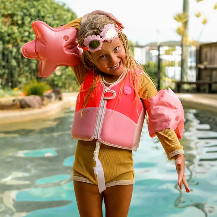 SUNNYLiFE Melody the Mermaid Swim Vest (1-2) - Neon Strawberry