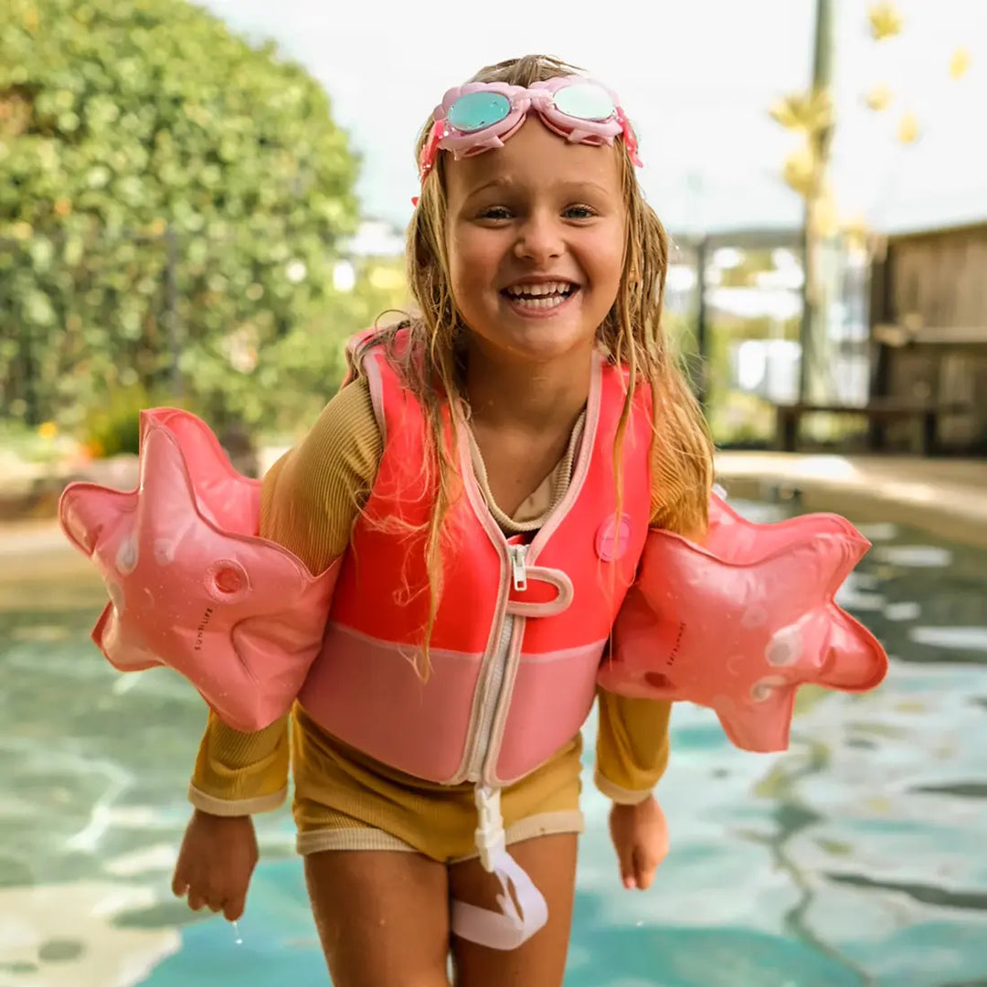 SUNNYLiFE Melody the Mermaid Swim Vest (1-2) - Neon Strawberry