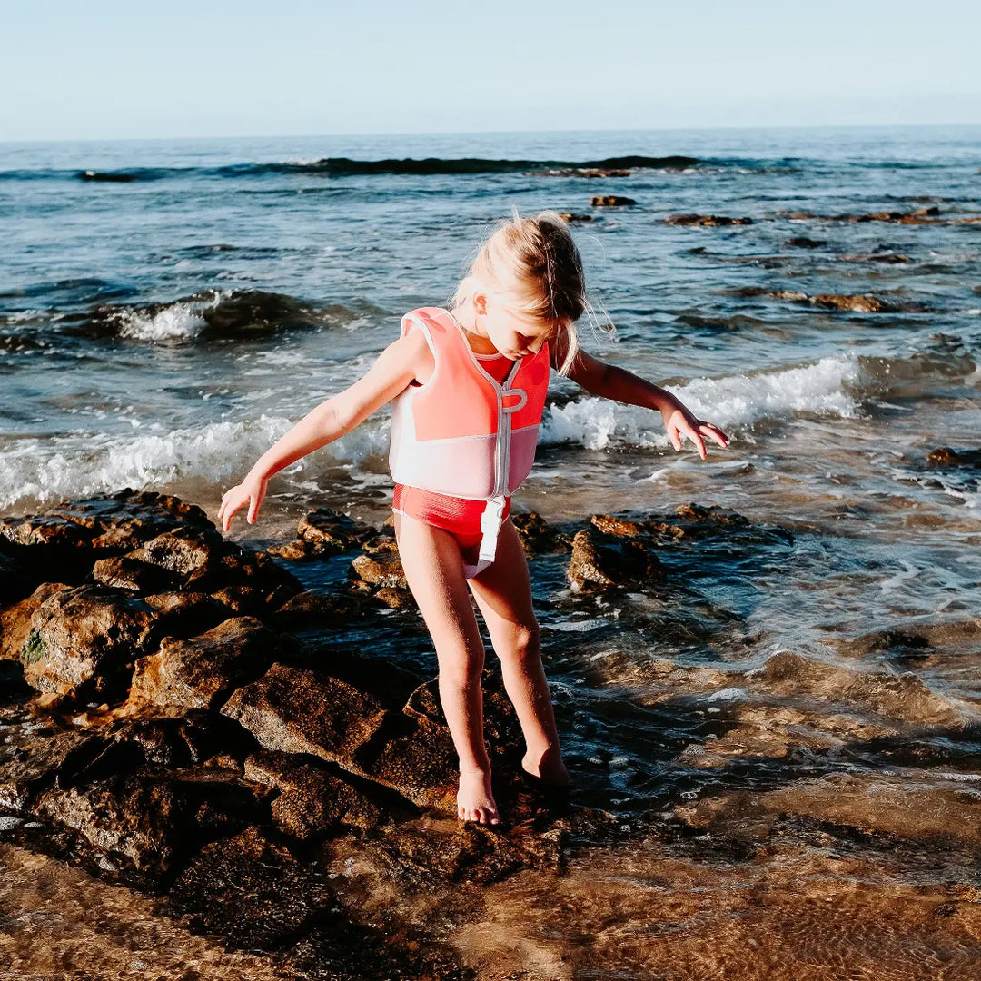 SUNNYLiFE Melody the Mermaid Swim Vest (1-2) - Neon Strawberry