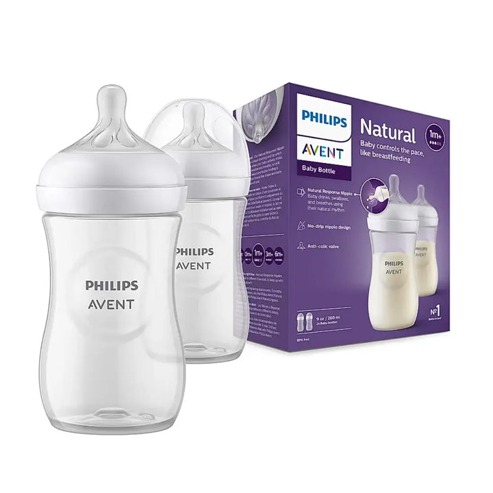 Philips Avent Natural Response Bottle (1M+) - 9oz/260ml (Twin Pack)