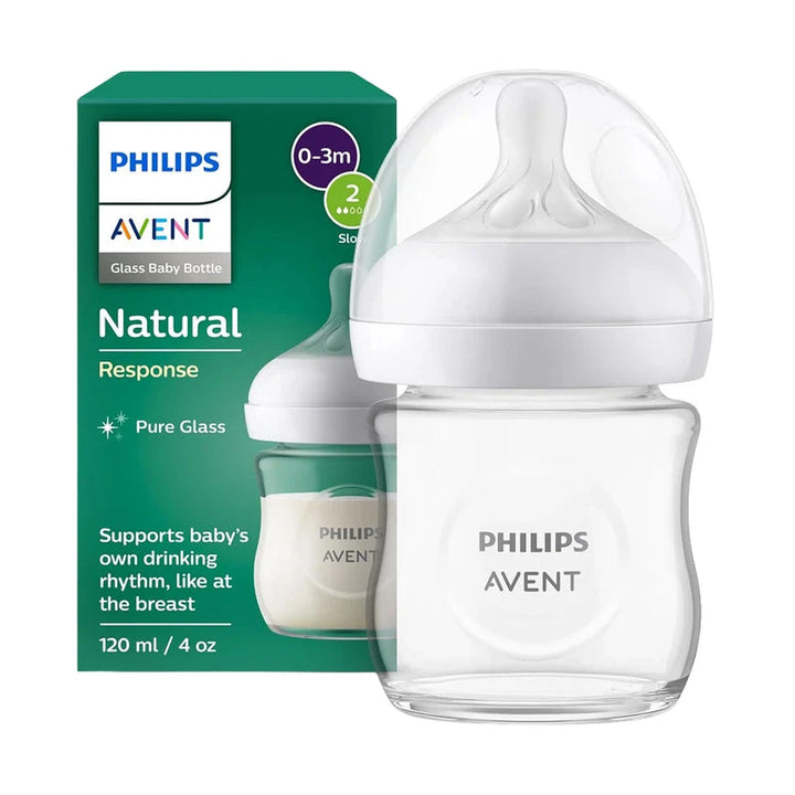 Philips Avent Natural Response Glass Baby Bottle – 120ml (0-3m)