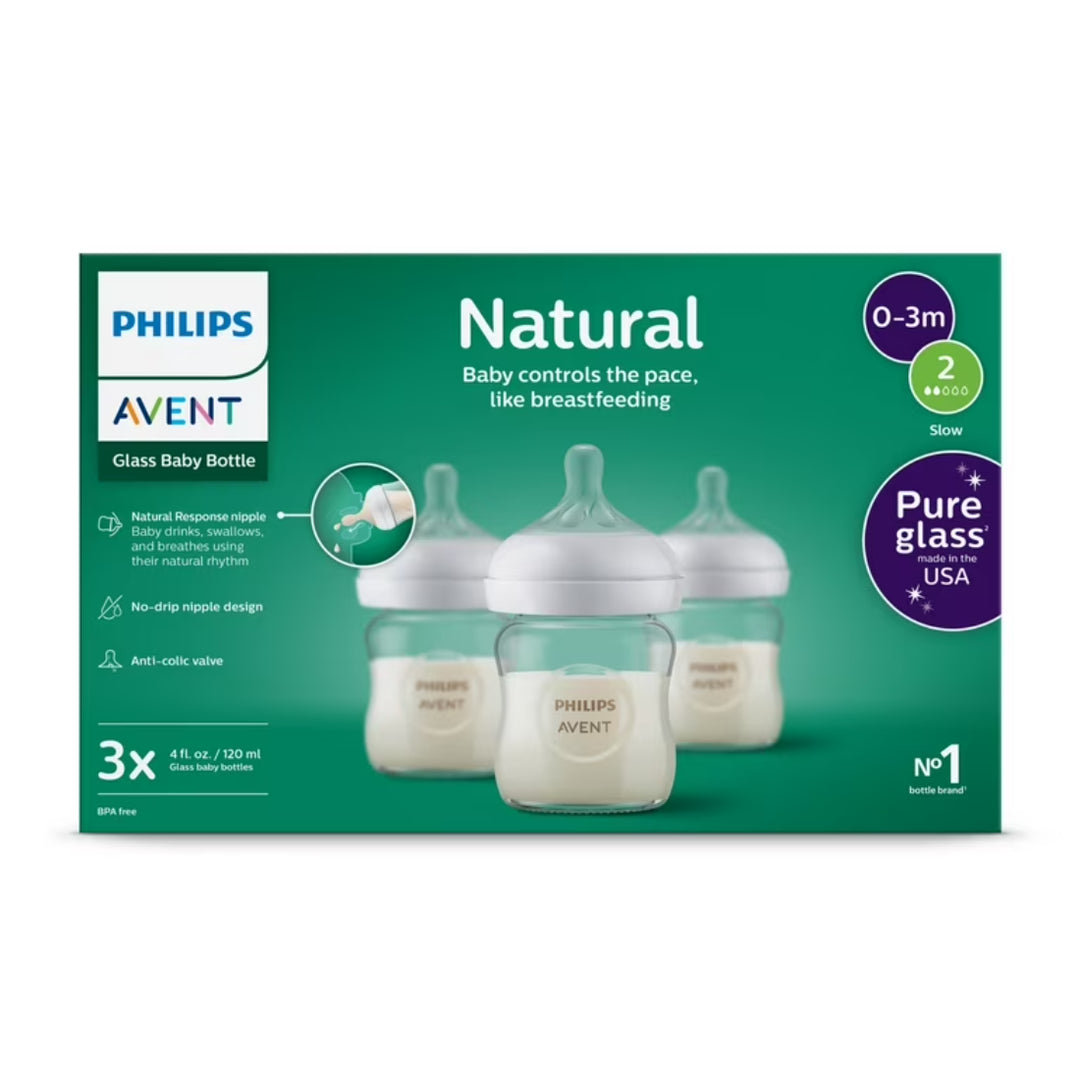 Philips Avent Natural Response Glass Baby Bottle – 120ml (0-3m)