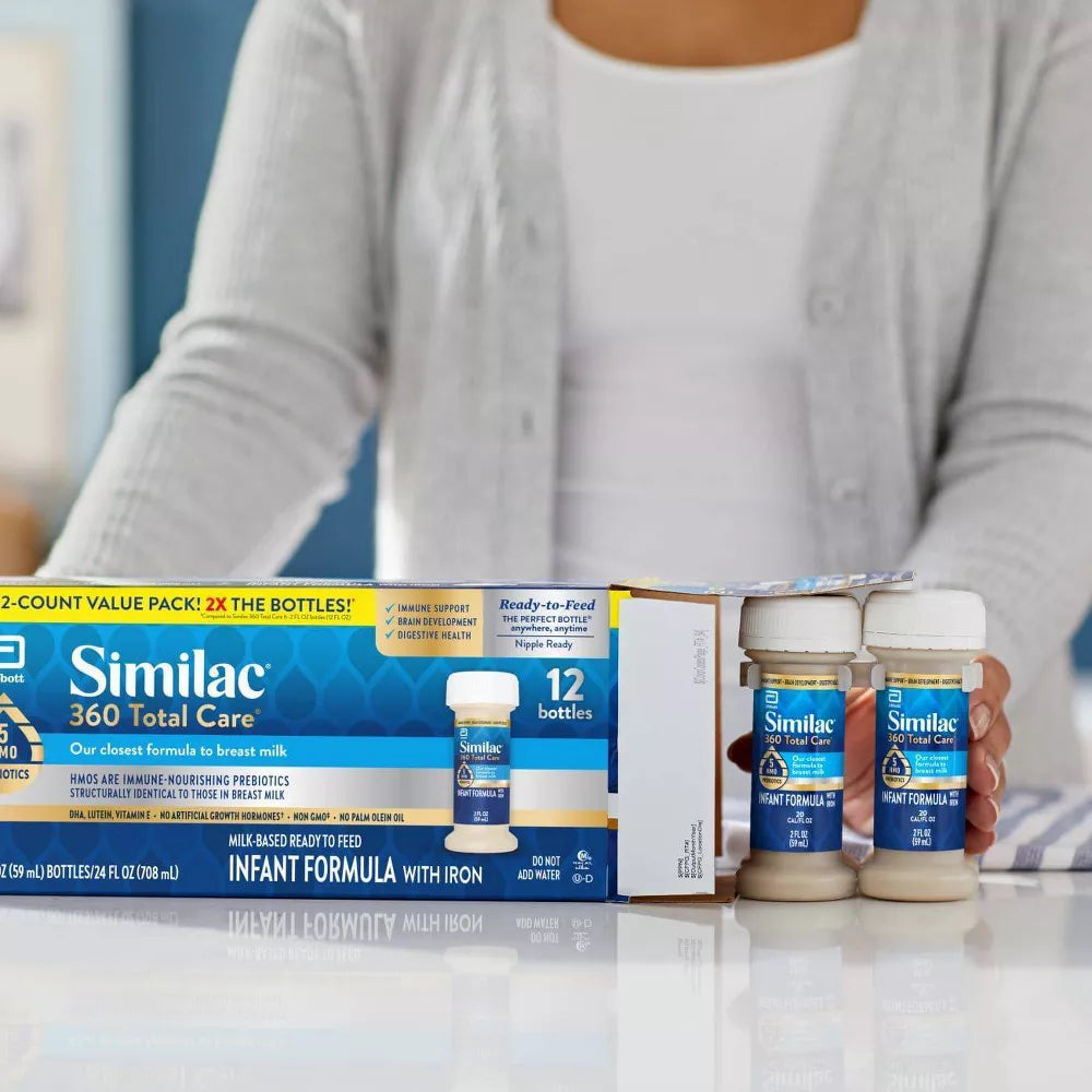 Similac 360 Total Care Ready-to-Feed Infant Formula with Iron (2 fl oz, 12 Bottles)
