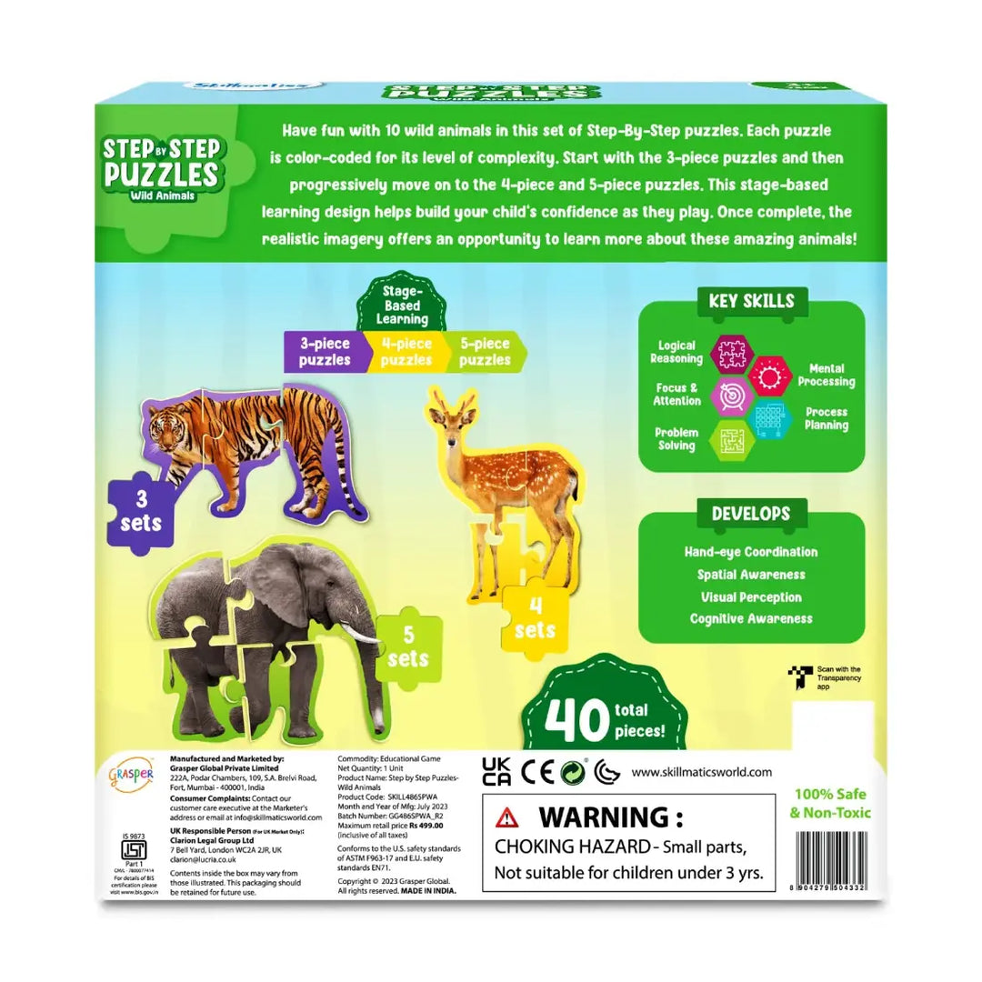 Skillmatics Step By Step Puzzles Wild Animals