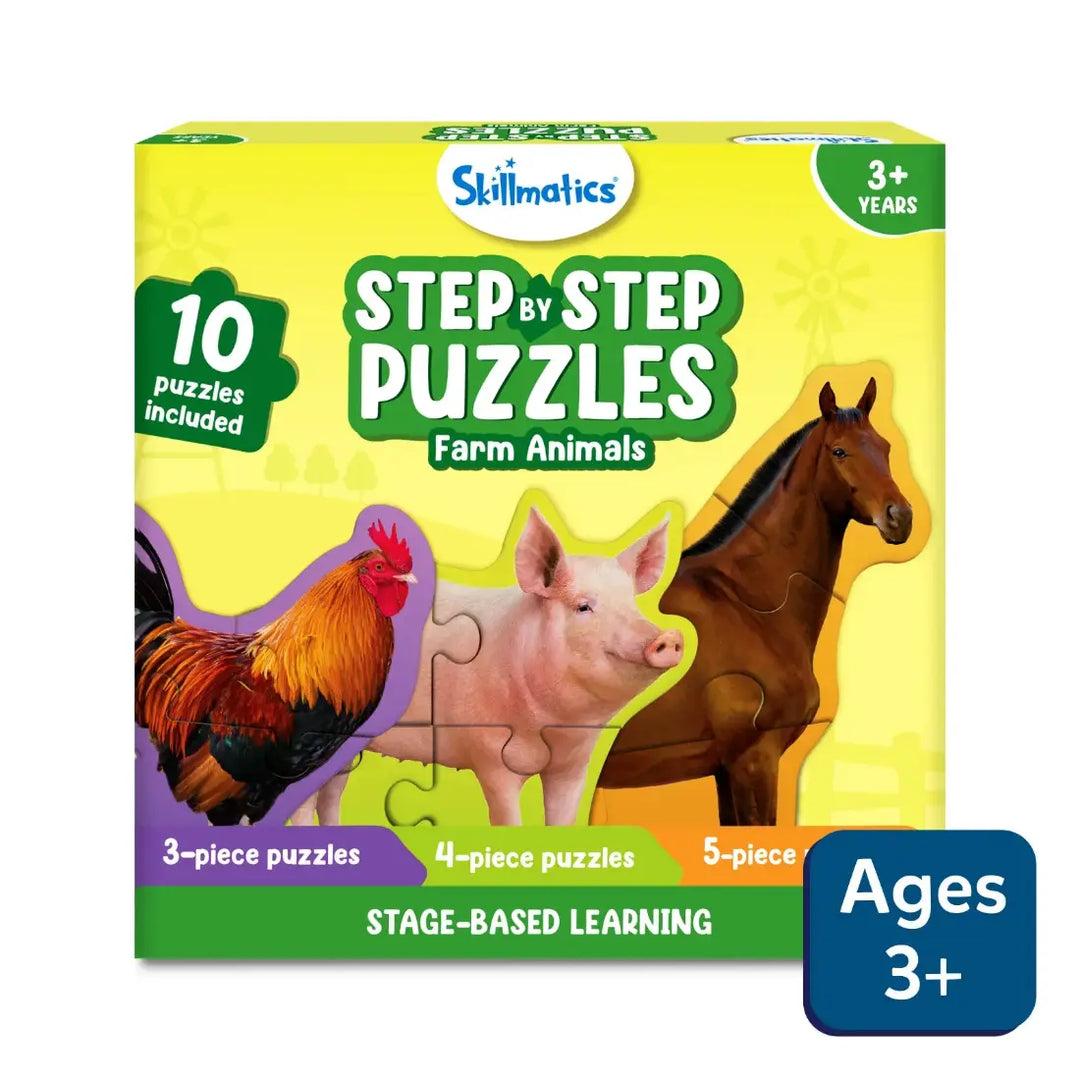 Skillmatics Step By Step Puzzles Farm Animals