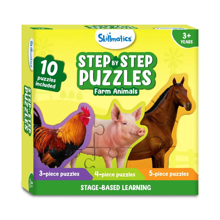 Skillmatics Step By Step Puzzles Farm Animals