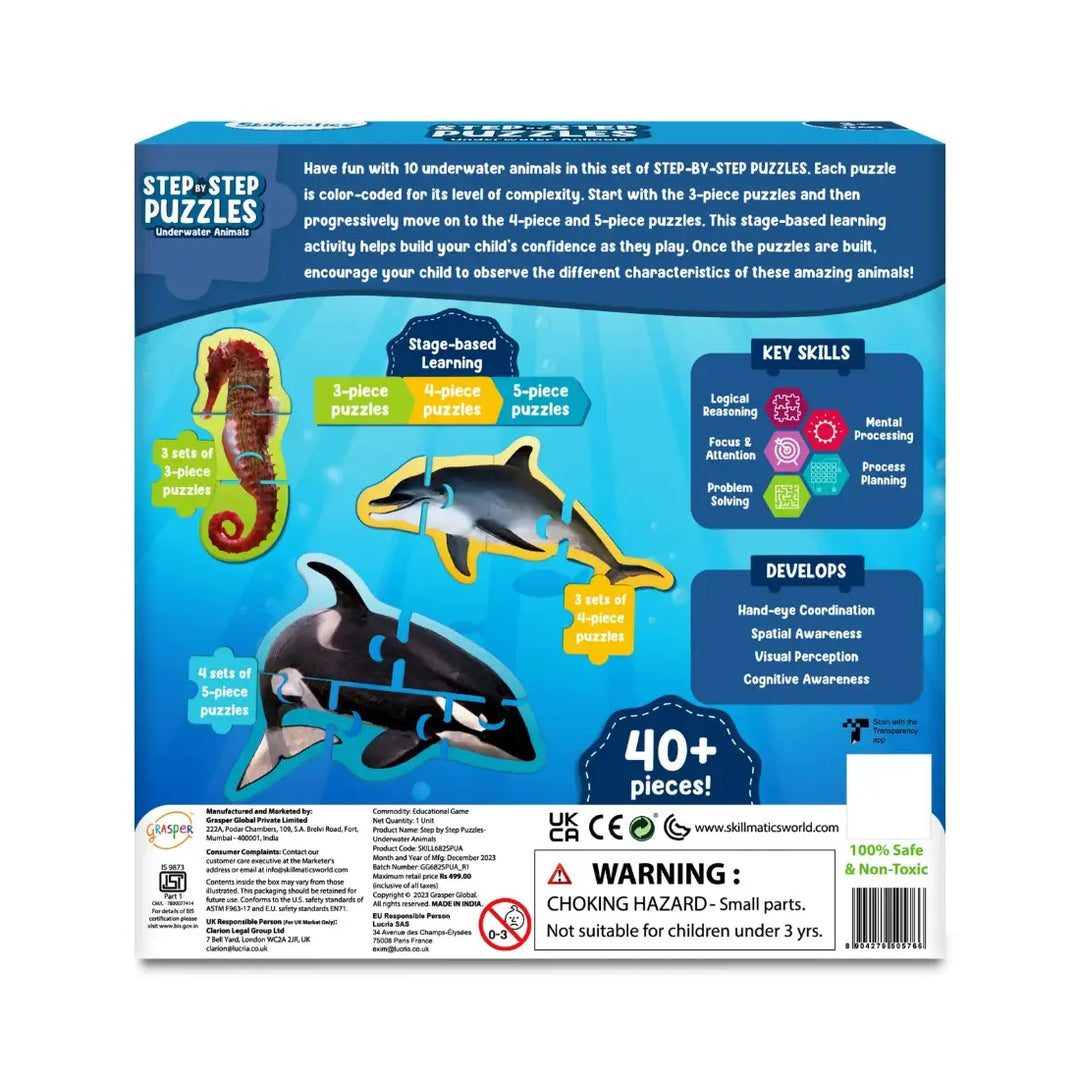 Skillmatics Step By Step Puzzles Underwater Animals