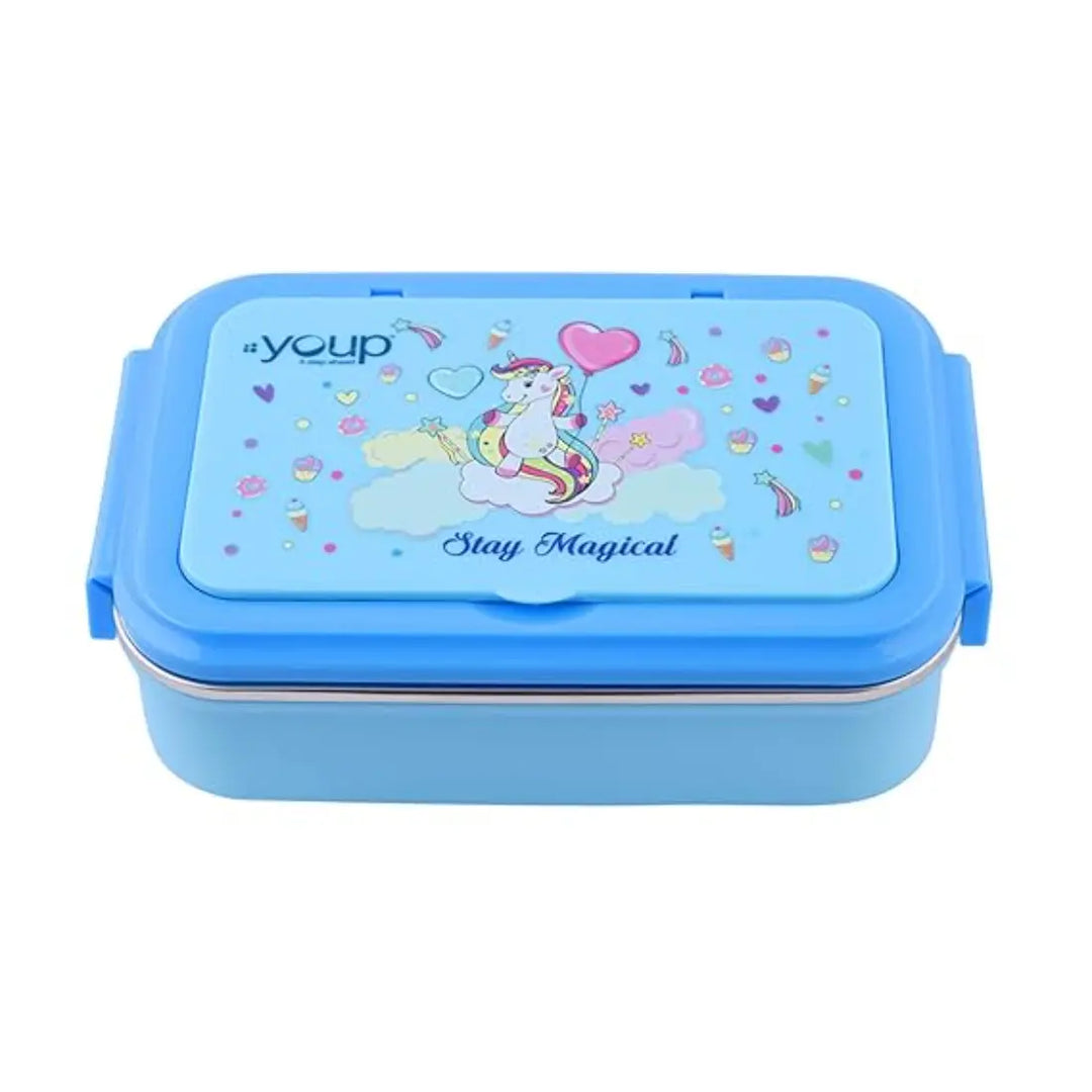 Magical Unicorn Stainless Steel Lunch Box - Crazy (850 ml) - Blue