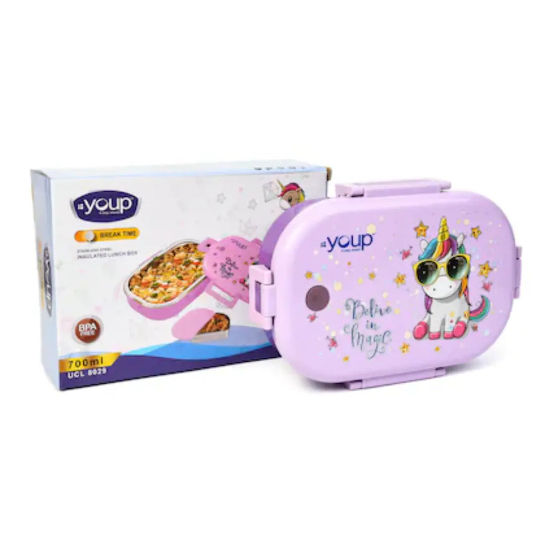 Magical Unicorn Stainless Steel Lunch Box - Break Time (850 ml) - Purple