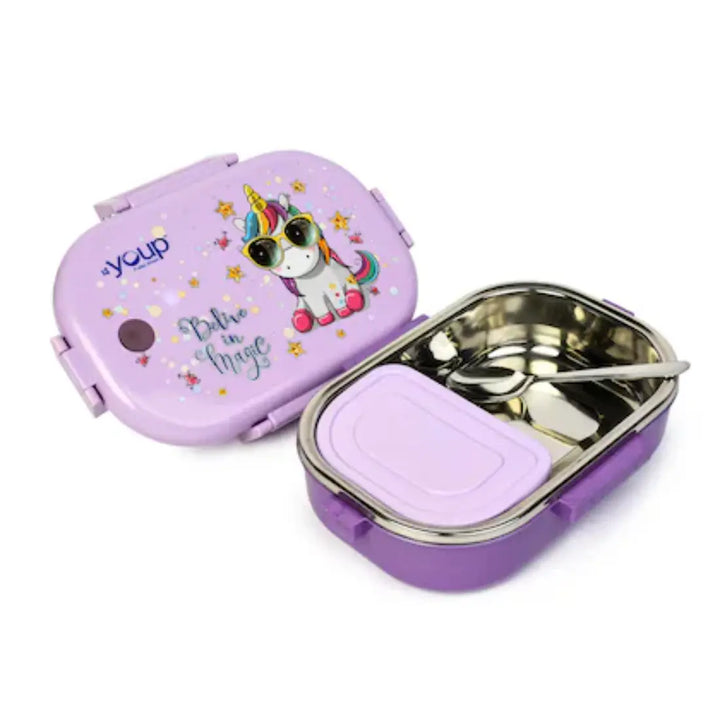 Magical Unicorn Stainless Steel Lunch Box - Break Time (850 ml) - Purple