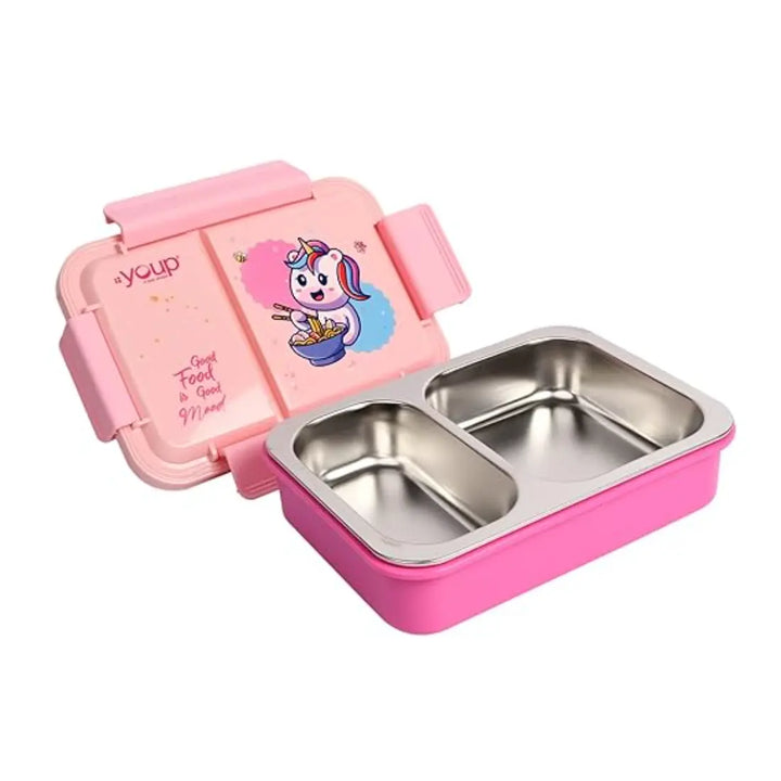 Magical Unicorn Stainless Steel Lunch Box - Picnic (750 ml) - Pink