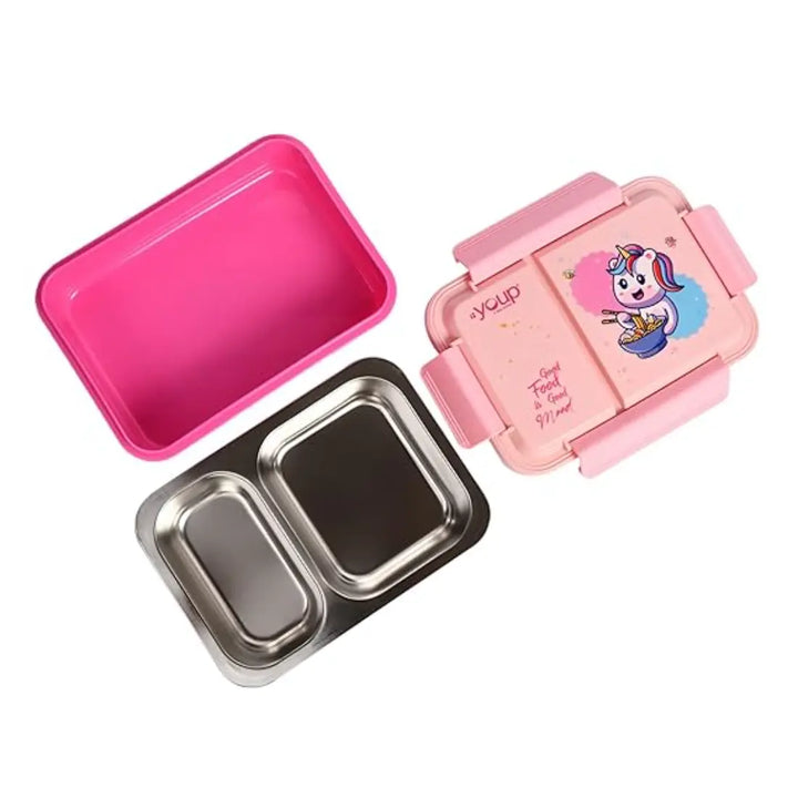 Magical Unicorn Stainless Steel Lunch Box - Picnic (750 ml) - Pink