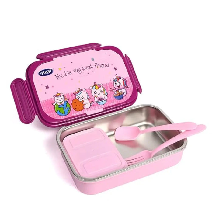 Magical Unicorn Stainless Steel Lunch Box - Xolo (850 ml) - Pink